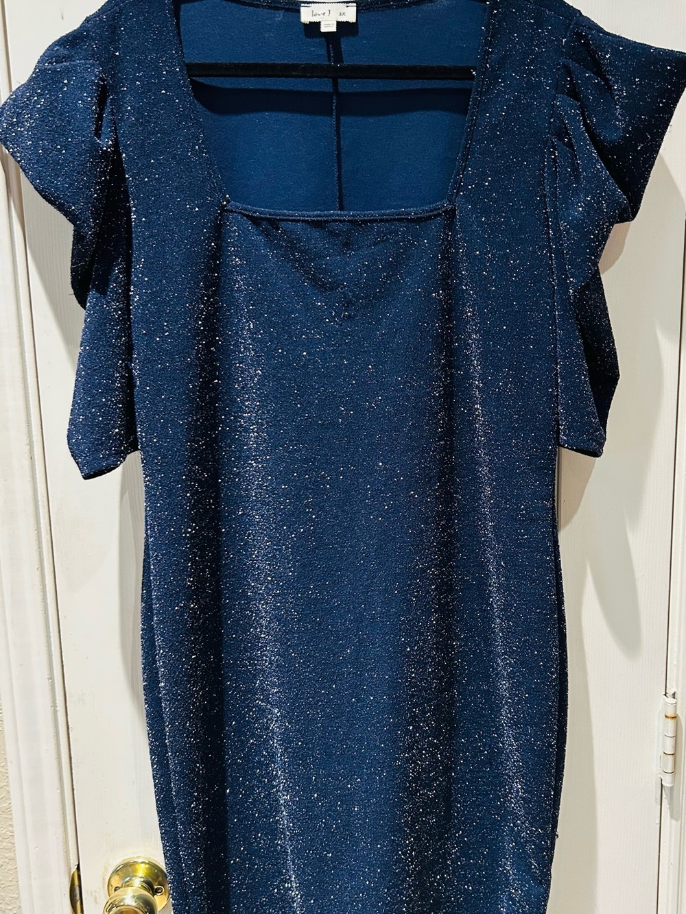 love J Navy Blue Glitter Cocktail Dress